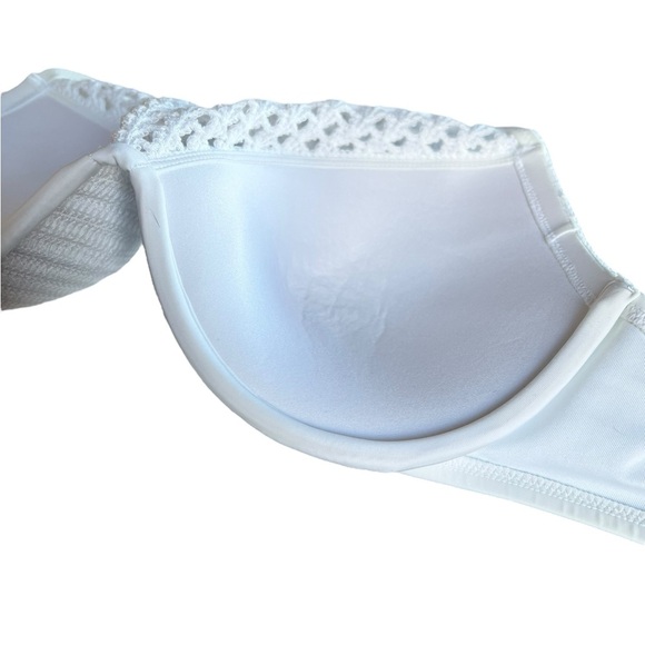 Shade & Shore 34DD White High Neck Crochet Bikini Top Boho Beachy Resort - Picture 5 of 8